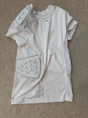 Adidas Youth Large White Padded Short Sleeve Top Football